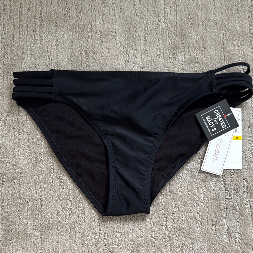 Macy's Black Classic Bikini Bottom Swimwear